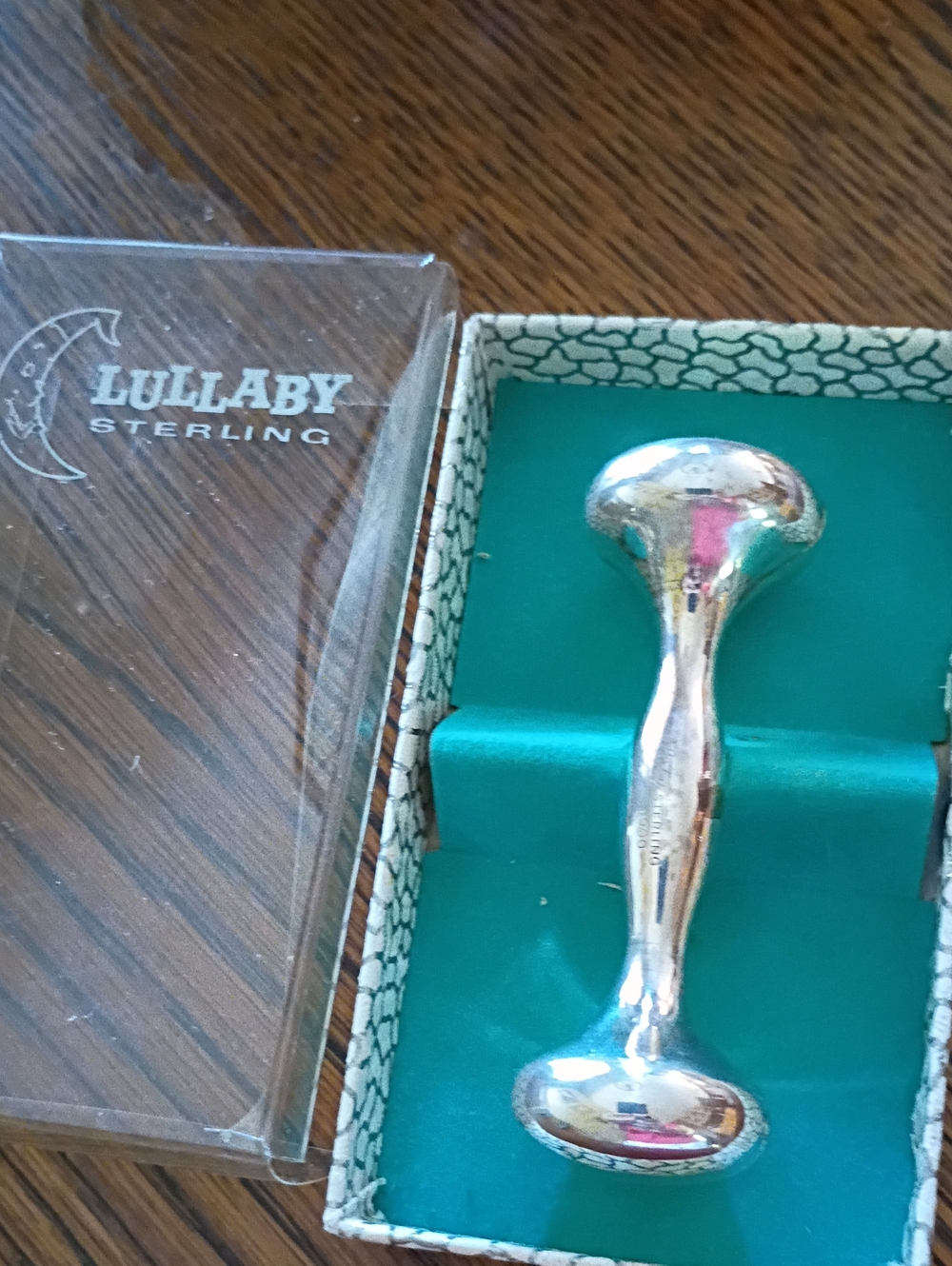 Lullaby Sterling Silver Baby Rattle - In Package